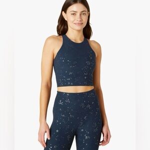 Beyond Yoga Cropped Tank – Nocturnal Navy/Gunmetal Constellations